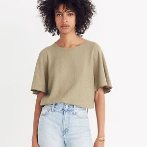 Madewell Texture & Thread Flutter Sleeve Top